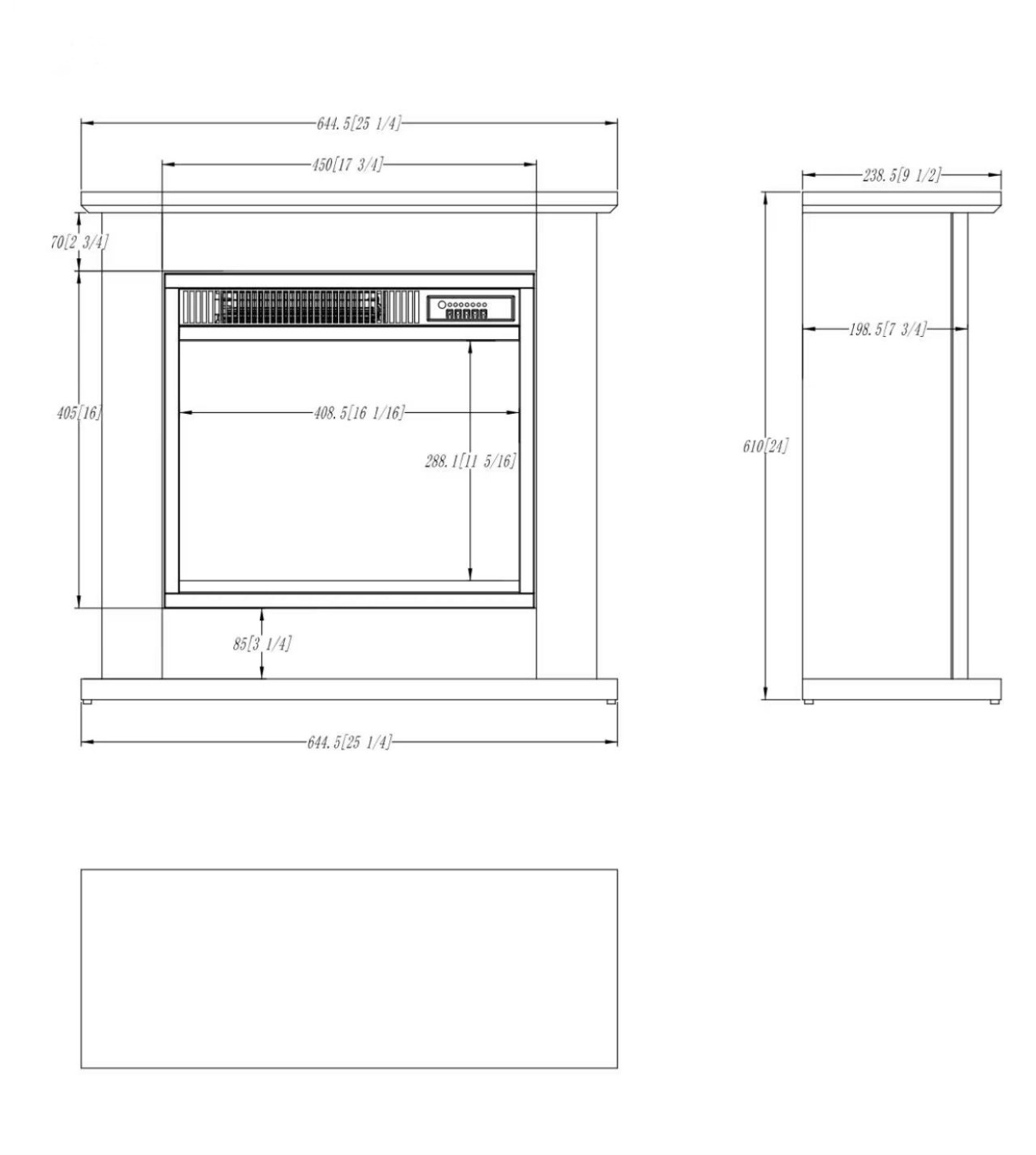 Monte Carlo Dimensions Fireplace Ηλεκτρικο Τζακι
