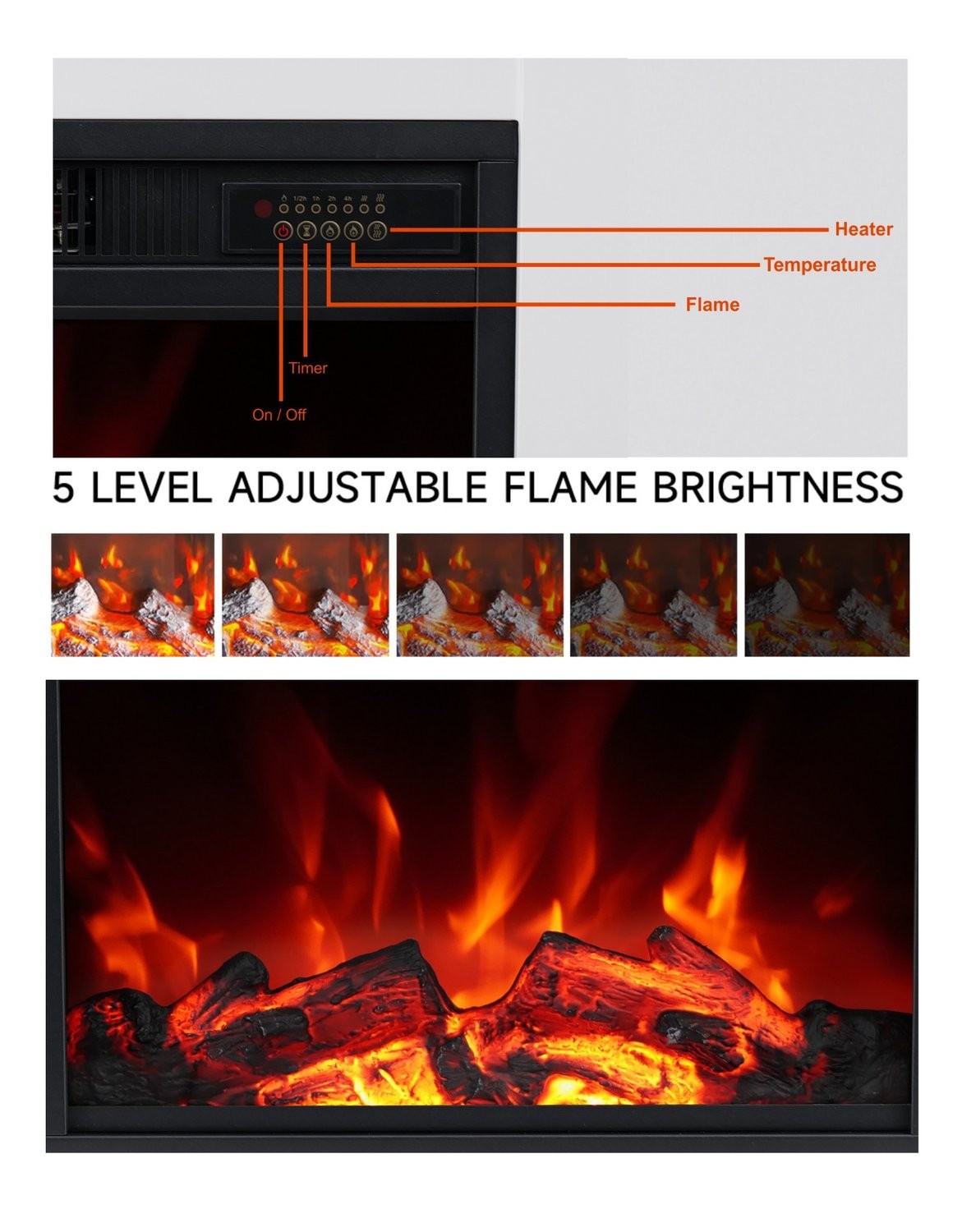 Monte Carlo photo electric fireplace